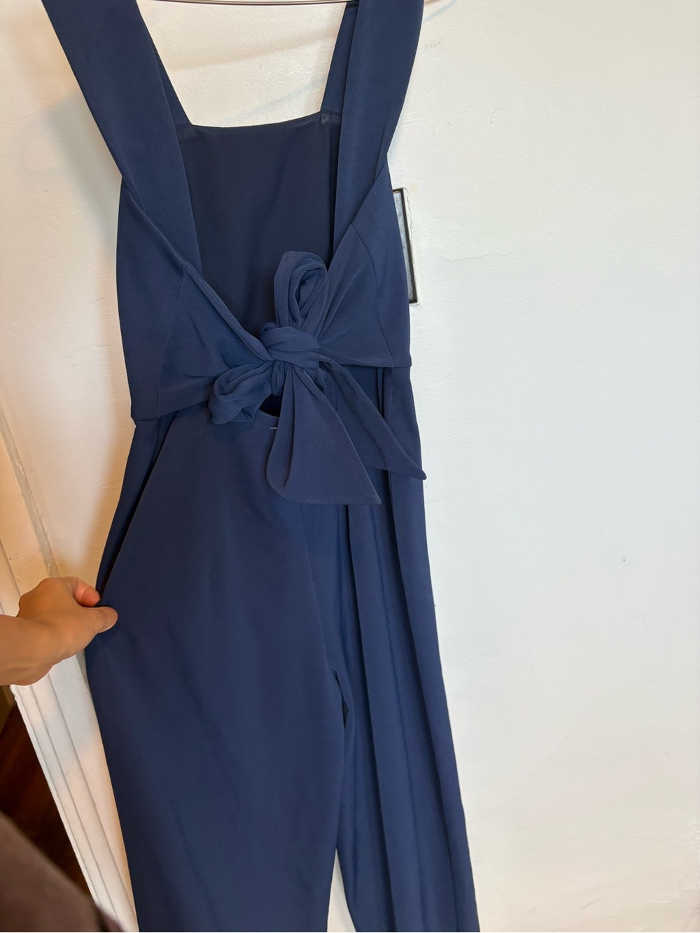 Club Monaco Navy Square-Neck Wide-Leg Jumpsuit - Picture 8 of 10